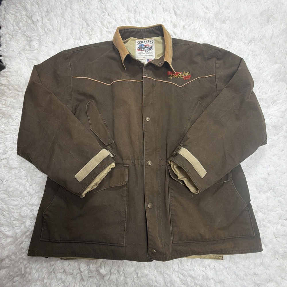 VTG Schaefer Outfitters Drifter Coat Made in the USA Chore Jacket Pro Rodeo Y2K